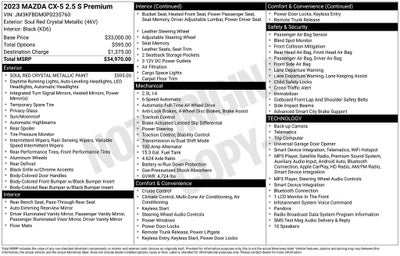 2023 Mazda Mazda CX-5 2.5 S Premium Package