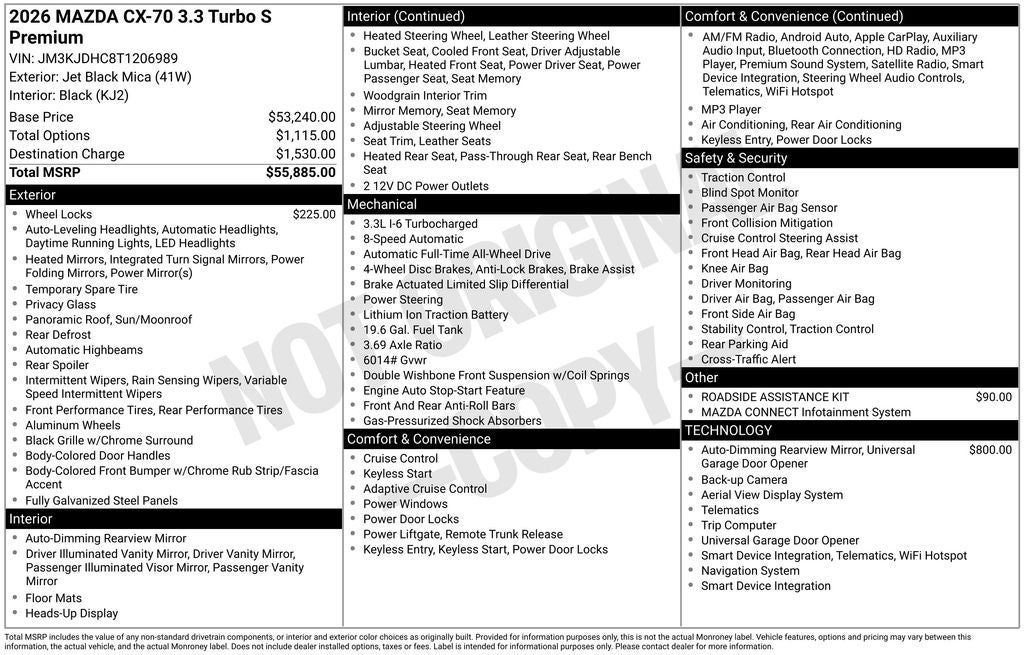 2026 Mazda Mazda CX-70 3.3 Turbo S Premium AWD