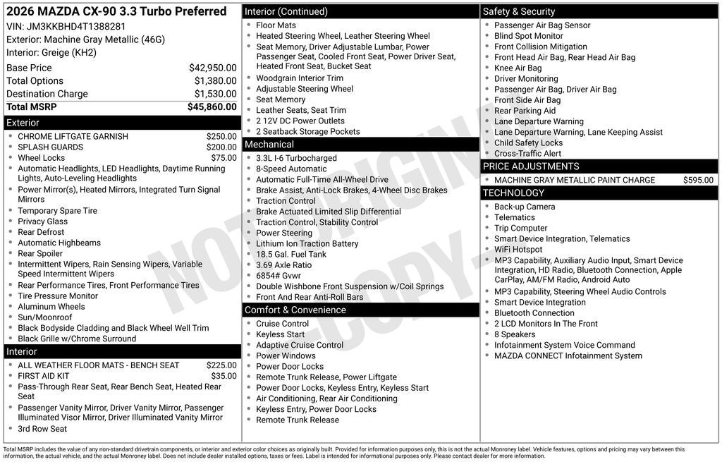 2026 Mazda Mazda CX-90 3.3 Turbo Preferred AWD