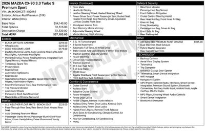 2026 Mazda Mazda CX-90 3.3 Turbo S Premium Sport AWD