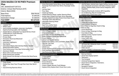 2026 Mazda Mazda CX-90 Plug-In Hybrid Premium Plus AWD
