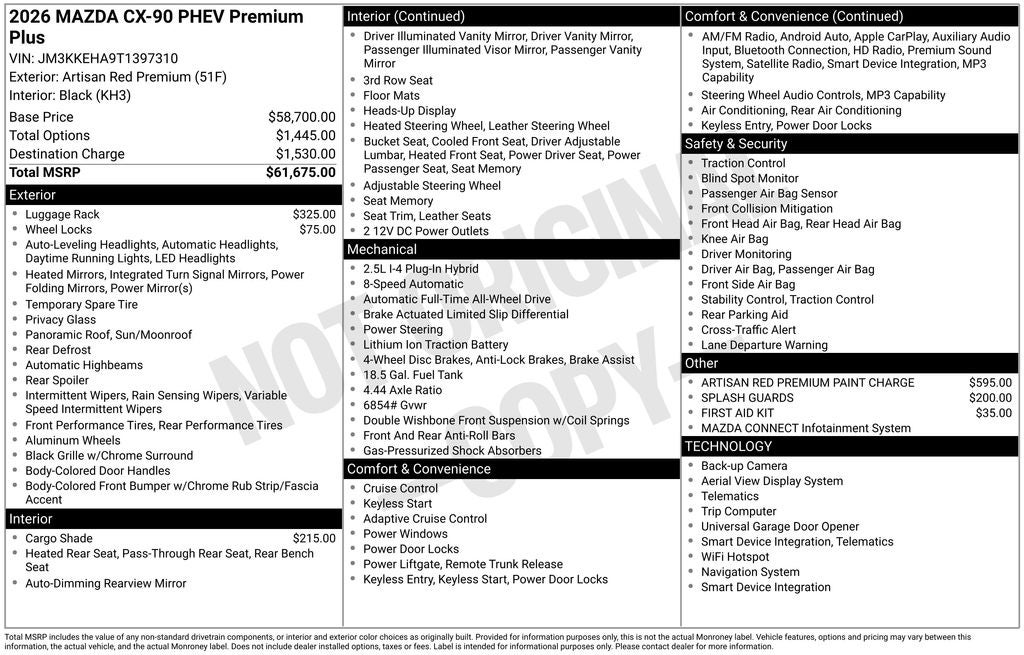 2026 Mazda Mazda CX-90 Plug-In Hybrid Premium Plus AWD