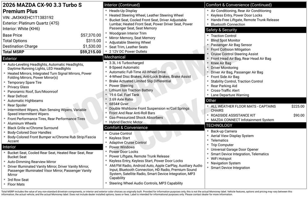 2026 Mazda Mazda CX-90 3.3 Turbo S Premium Plus AWD