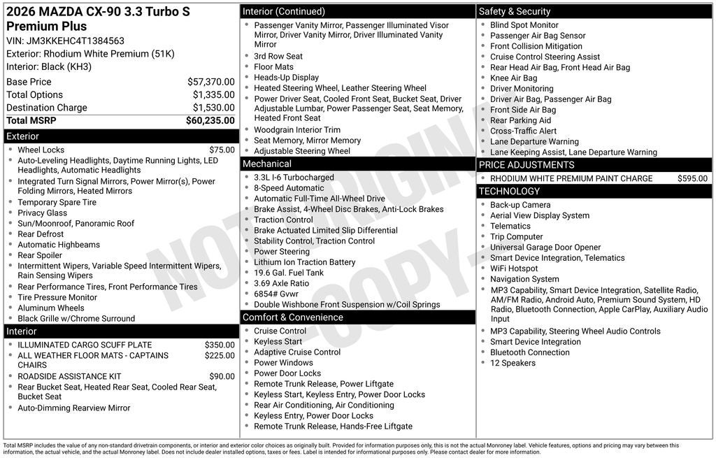 2026 Mazda Mazda CX-90 3.3 Turbo S Premium Plus AWD