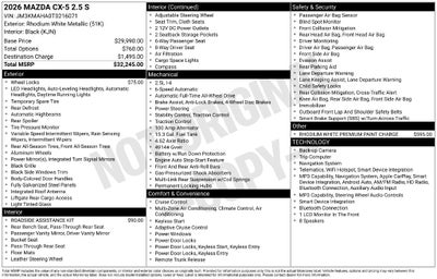2026 Mazda Mazda CX-5 2.5 S AWD