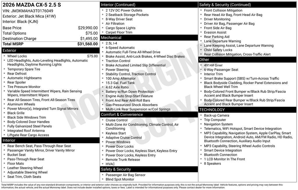 2026 Mazda Mazda CX-5 2.5 S AWD
