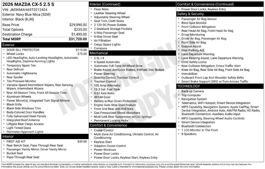 2026 Mazda Mazda CX-5 2.5 S AWD