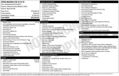 2026 Mazda Mazda CX-5 2.5 S AWD