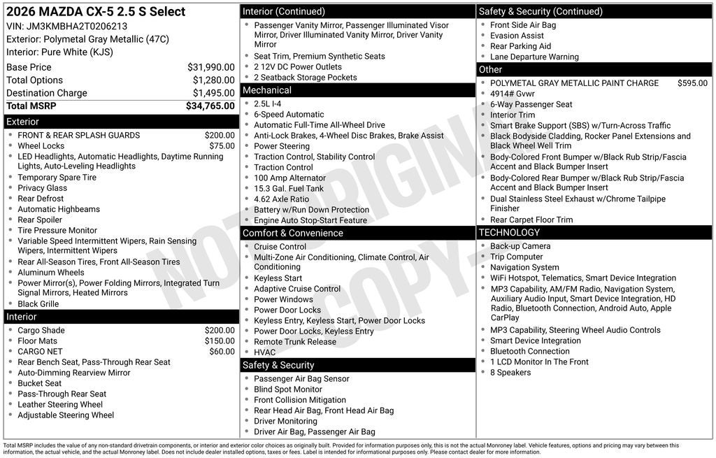 2026 Mazda Mazda CX-5 2.5 S Select AWD