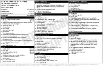 2026 Mazda Mazda CX-5 2.5 S Select AWD