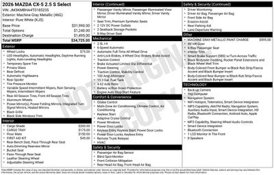 2026 Mazda Mazda CX-5 2.5 S Select AWD