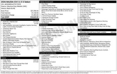 2026 Mazda Mazda CX-5 2.5 S Select AWD