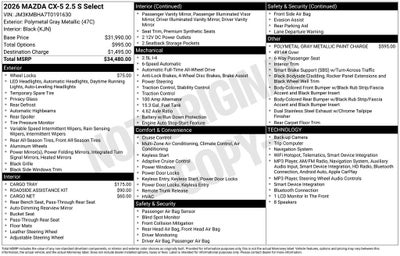 2026 Mazda Mazda CX-5 2.5 S Select AWD