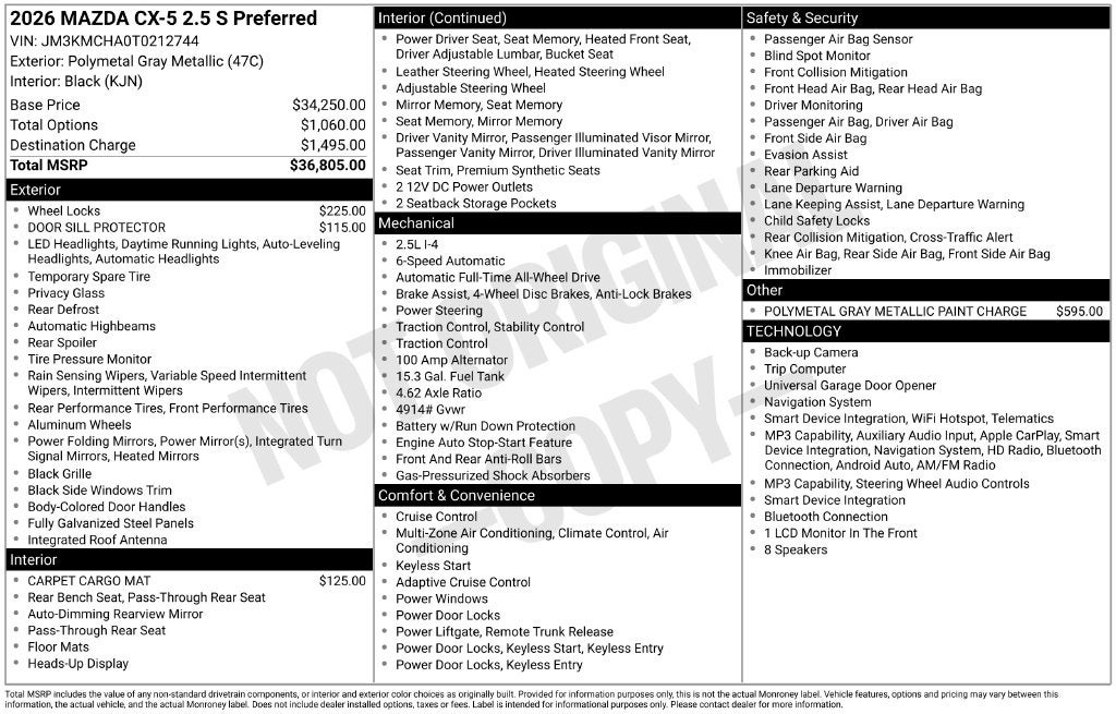 2026 Mazda Mazda CX-5 2.5 S Preferred AWD