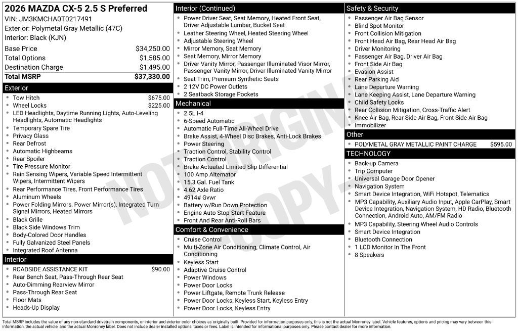 2026 Mazda Mazda CX-5 2.5 S Preferred AWD