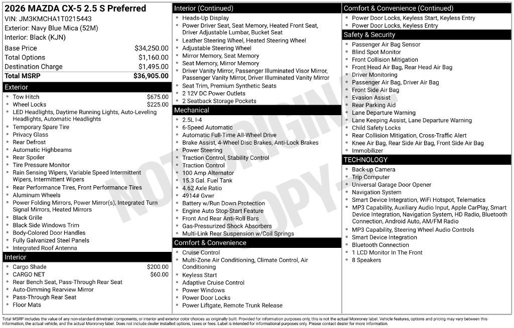 2026 Mazda Mazda CX-5 2.5 S Preferred AWD