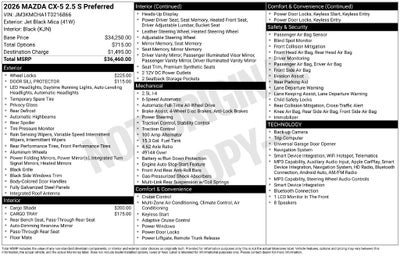 2026 Mazda Mazda CX-5 2.5 S Preferred AWD