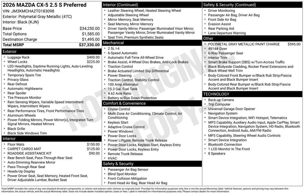 2026 Mazda Mazda CX-5 2.5 S Preferred AWD