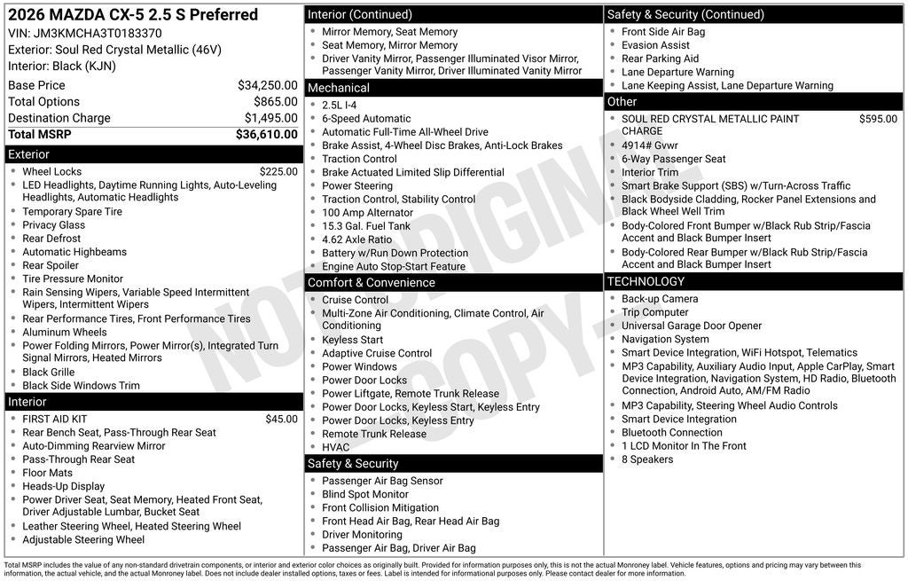 2026 Mazda Mazda CX-5 2.5 S Preferred AWD