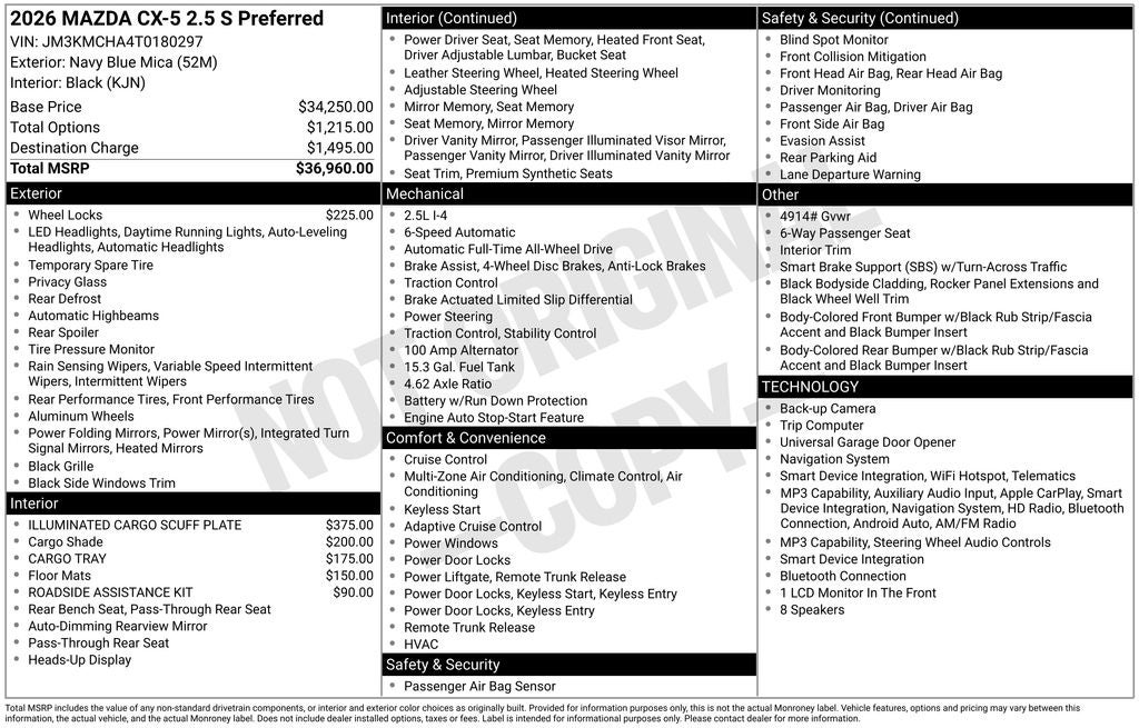 2026 Mazda Mazda CX-5 2.5 S Preferred AWD