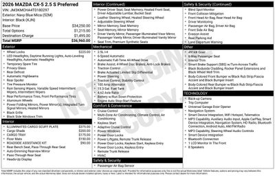 2026 Mazda Mazda CX-5 2.5 S Preferred AWD