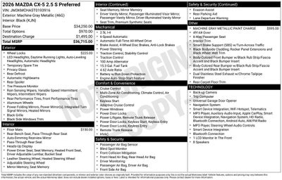 2026 Mazda Mazda CX-5 2.5 S Preferred AWD