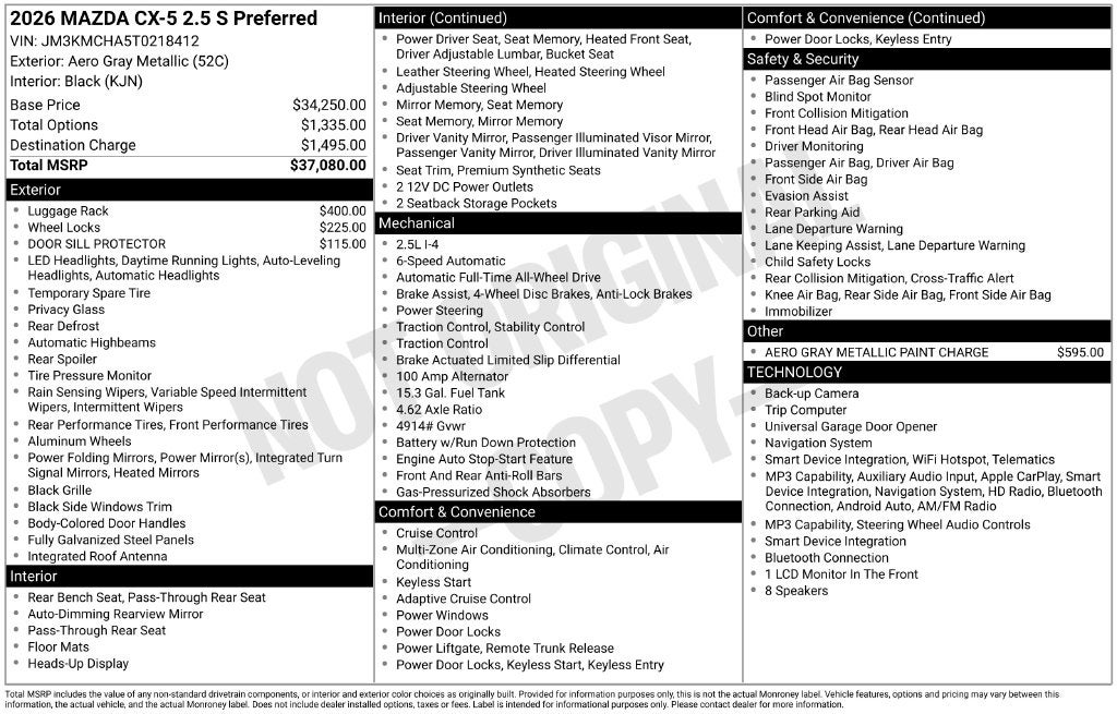 2026 Mazda Mazda CX-5 2.5 S Preferred AWD