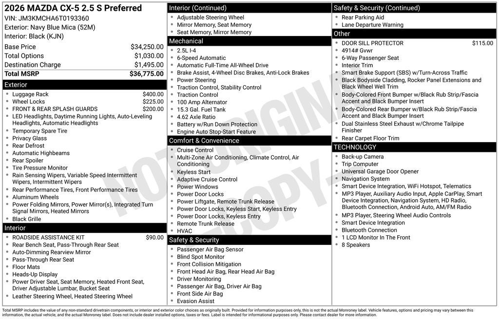 2026 Mazda Mazda CX-5 2.5 S Preferred AWD