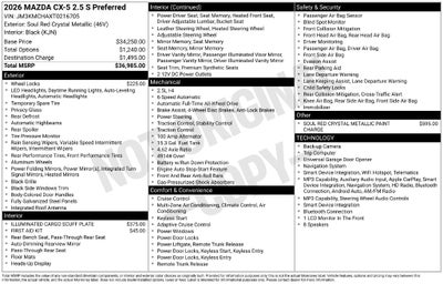 2026 Mazda Mazda CX-5 2.5 S Preferred AWD