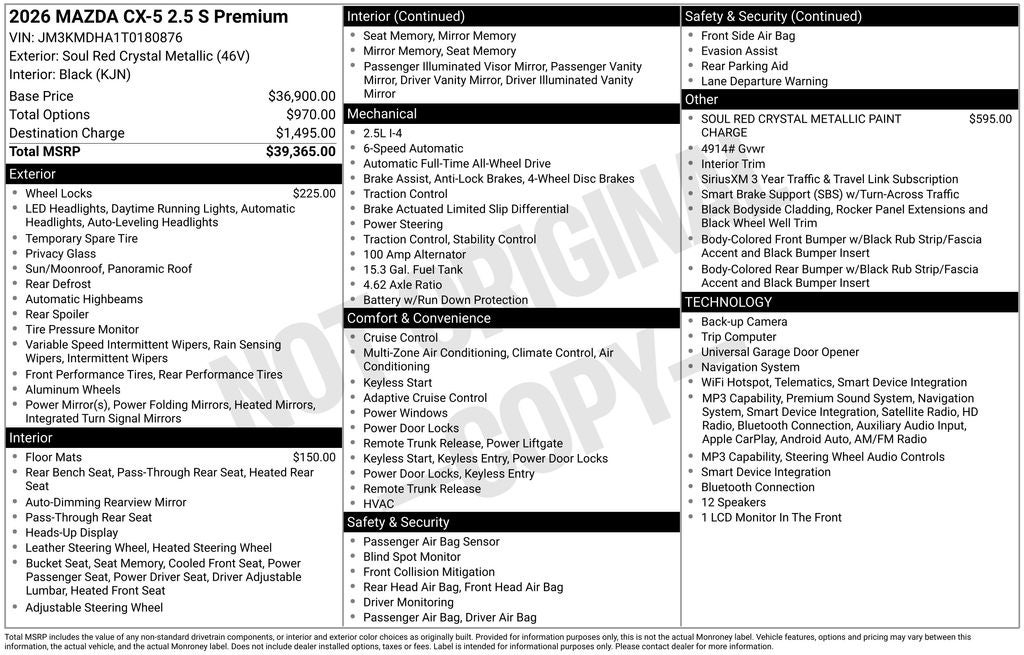 2026 Mazda Mazda CX-5 2.5 S Premium AWD