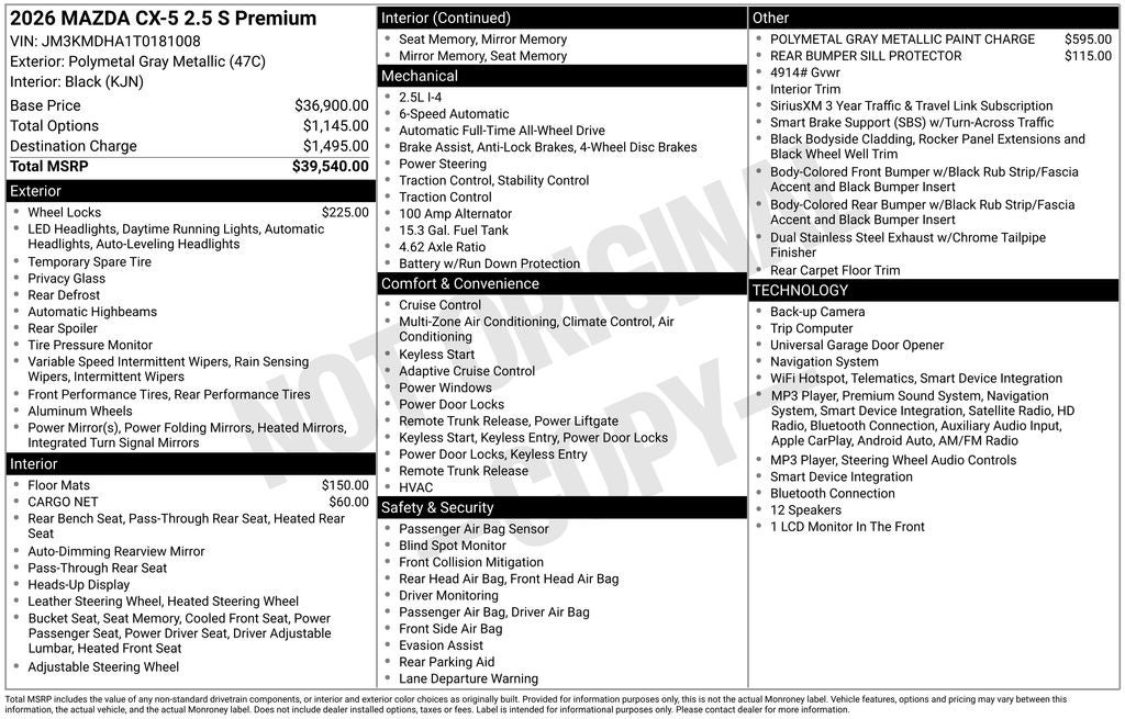 2026 Mazda Mazda CX-5 2.5 S Premium AWD