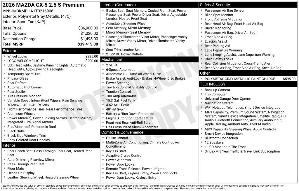 2026 Mazda Mazda CX-5 2.5 S Premium AWD