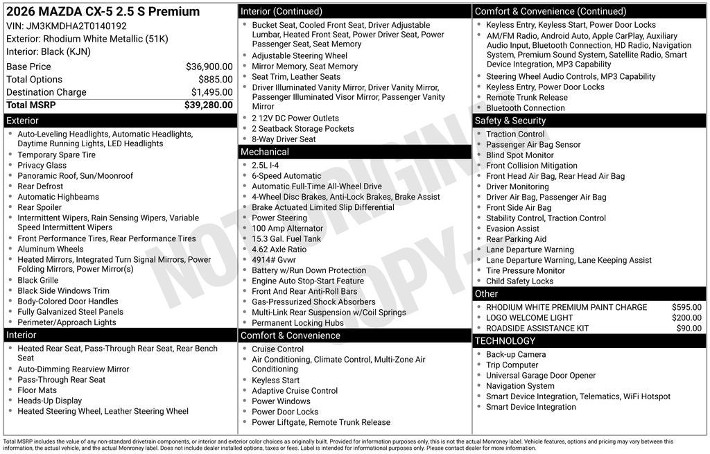 2026 Mazda Mazda CX-5 2.5 S Premium AWD