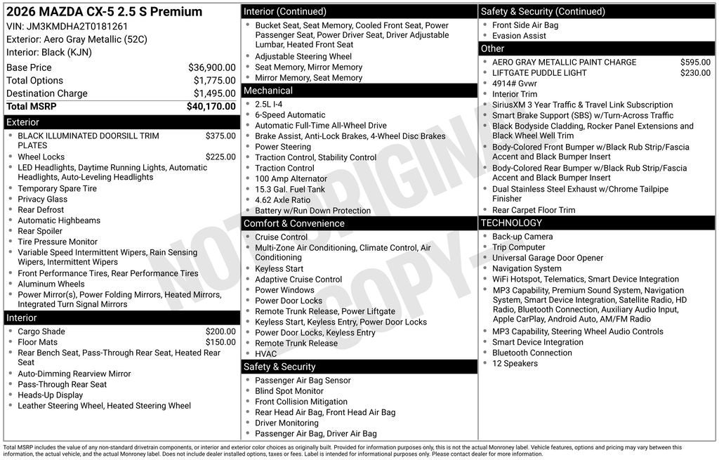 2026 Mazda Mazda CX-5 2.5 S Premium AWD