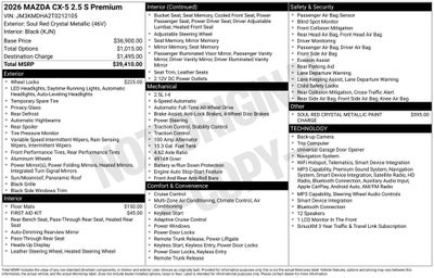 2026 Mazda Mazda CX-5 2.5 S Premium AWD