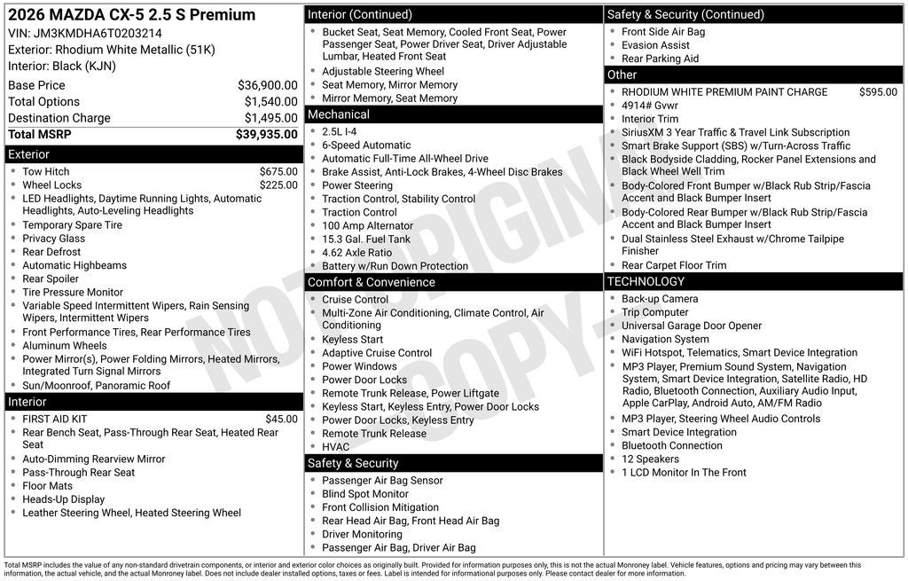 2026 Mazda Mazda CX-5 2.5 S Premium AWD