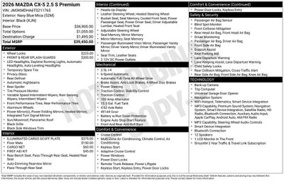 2026 Mazda Mazda CX-5 2.5 S Premium AWD