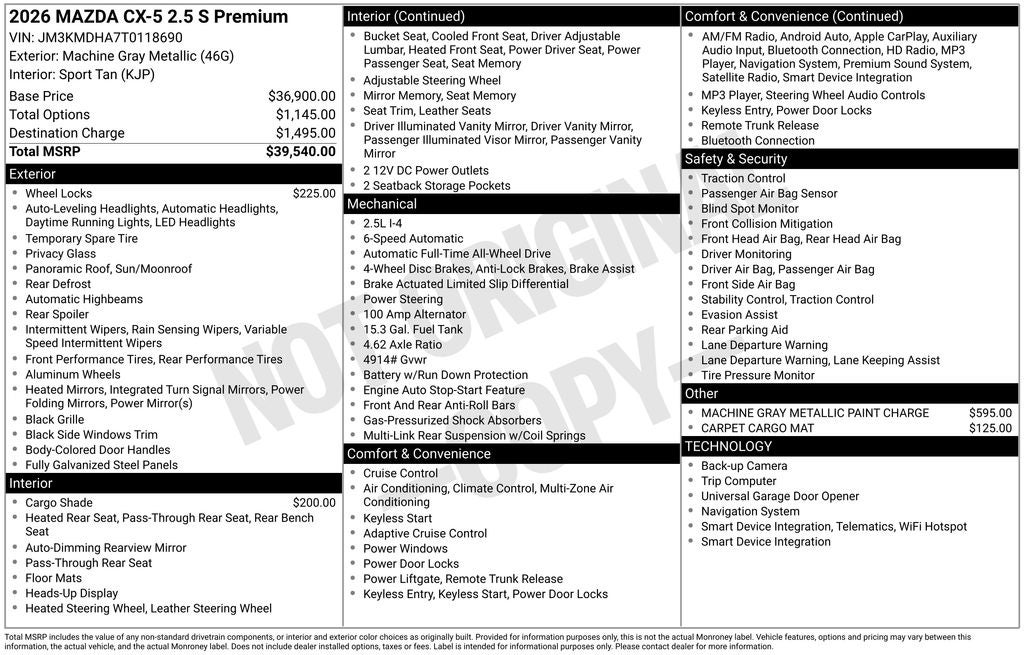 2026 Mazda Mazda CX-5 2.5 S Premium AWD