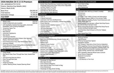 2026 Mazda Mazda CX-5 2.5 S Premium AWD
