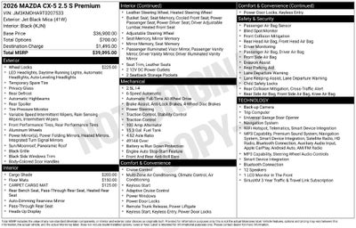 2026 Mazda Mazda CX-5 2.5 S Premium AWD