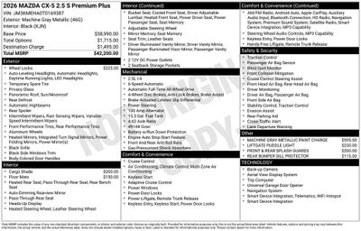 2026 Mazda Mazda CX-5 2.5 S Premium Plus AWD