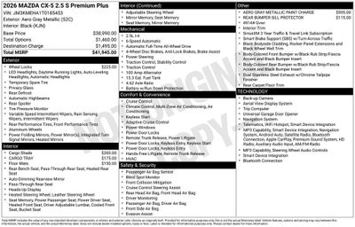 2026 Mazda Mazda CX-5 2.5 S Premium Plus AWD