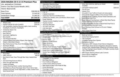 2026 Mazda Mazda CX-5 2.5 S Premium Plus AWD
