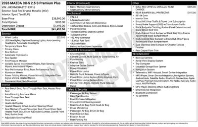2026 Mazda Mazda CX-5 2.5 S Premium Plus AWD