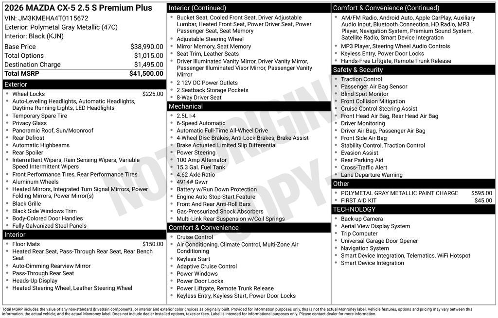 2026 Mazda Mazda CX-5 2.5 S Premium Plus AWD