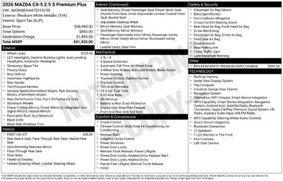 2026 Mazda Mazda CX-5 2.5 S Premium Plus AWD