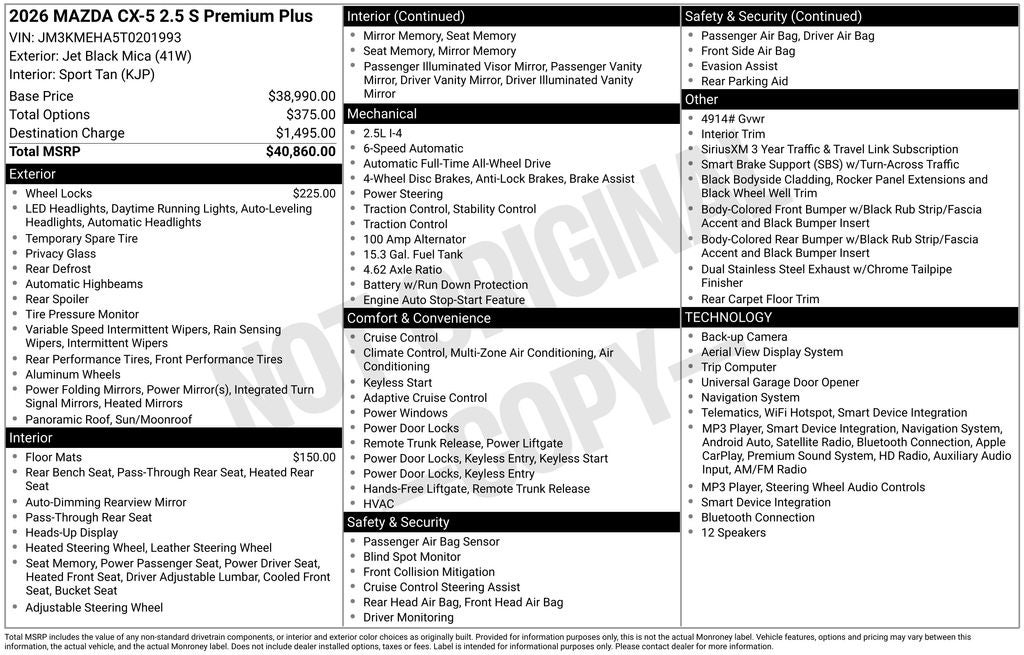 2026 Mazda Mazda CX-5 2.5 S Premium Plus AWD