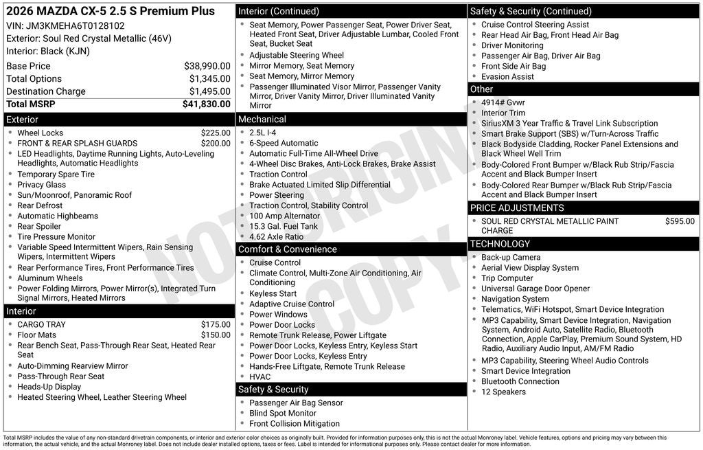 2026 Mazda Mazda CX-5 2.5 S Premium Plus AWD