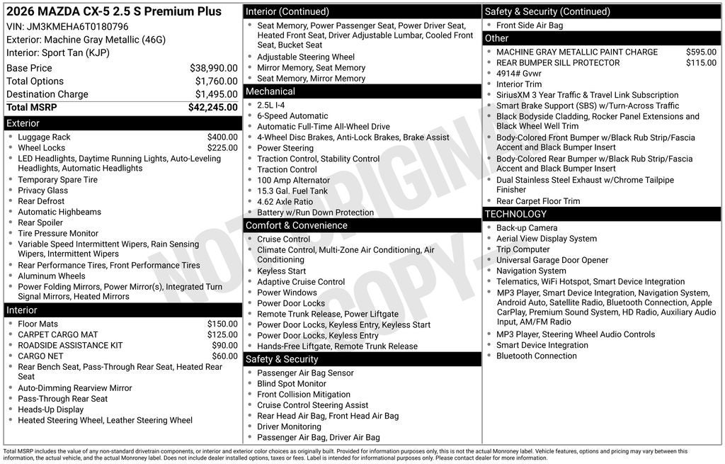 2026 Mazda Mazda CX-5 2.5 S Premium Plus AWD