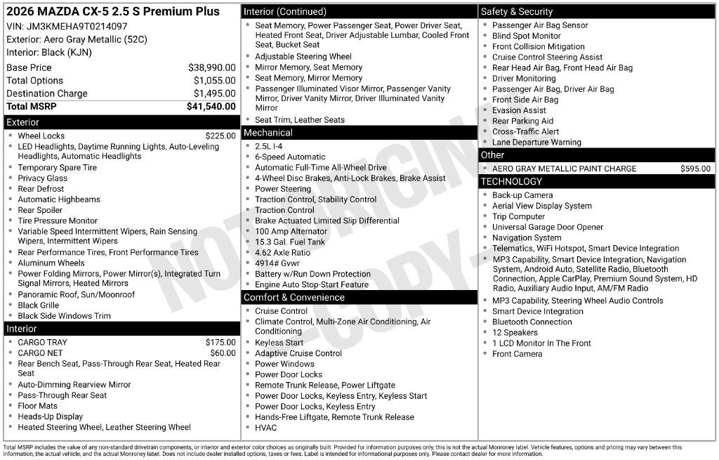 2026 Mazda Mazda CX-5 2.5 S Premium Plus AWD